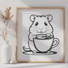 Hamster Illustration Design Asset A cartoon hamster illustration suitable for various designs and crafts.
