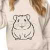 Fluffy Rodent Illustration SVG A small, cute rodent with a fluffy coat and tiny ears, suitable as clip art for various digital designs.