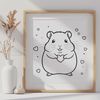Cuteness Overload: Colorful Hamster Illustration A colorful illustration of a cute hamster surrounded by love hearts.