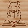 Cute Cartoon Hamster on a Chair A cartoon hamster sitting on a chair, reading a book with interest.