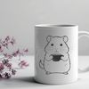 Hamster in a Teacup Vector Image A small, furry hamster sitting in a tiny cup, suitable for use as clip art in various digital designs.