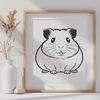 Whimsical Small Animal Artwork A whimsical illustration of a small hamster, suitable for vector graphics or clip art.