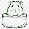 Cute Standing Hamster Vector An illustration of a hamster standing upright, suitable for use in digital designs or crafts.