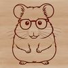 Whimsical Pet Companion Illustration A small, furry animal wearing a pair of glasses on its head, suitable for pet-related designs.
