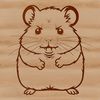 Colorful Furry Friend Clip Art A stylized digital illustration of a hamster in various colors.