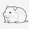 Whimsical Hamster Graphic A cute illustration of a small furry hamster in various poses.