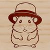 Whimsical Hamster Wearing a Chapeau A cartoon hamster wearing a hat, created as vector art for use in digital designs and cutting projects.