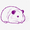 A cartoon-style illustration of a small mammal commonly kept as a pet.