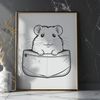 Hamster Illustration for Crafting Projects Detailed SVG graphic of a typical hamster, commonly found in homes and used for crafting and digital design projects.