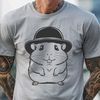 Cute Furry Friend SVG Image A small, furry hamster standing on its hind legs wearing a tiny hat, created as a vector graphic.