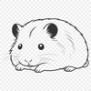 A small, furry rodent in a cage, suitable for vector design and cutting machine projects.