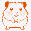 Simple Hamster Design SVG File A high-quality digital illustration of a cute hamster in a simple design.