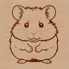 Cute Rodent Graphic Design A simple illustration of a hamster, suitable as clip art for various uses.