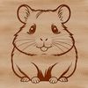 Hamster Vector Graphics Design A simple illustration of a hamster with its distinctive facial features and small body.