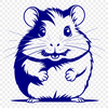Cute Rodent Character Design An illustration of a small, furry hamster sitting on its hind legs.