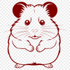 Hamster in a Cage SVG Graphic A simple illustration of a small hamster sitting in its cage.