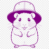 Cute Hamster Wearing a Hat A cute, furry hamster wearing a hat, suitable for digital crafting projects.