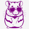 A cute hamster wearing trendy sunglasses, suitable for use in digital design projects.