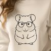 Whimsical Hamster Wearing Specs A cartoon hamster wearing glasses, suitable for vector art and design.