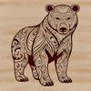 Intricately Designed Standing Animal An ornate illustration of a standing bear with intricate details.