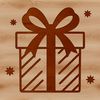 A simple vector graphic of a present on its side, showcasing a rectangular shape with a decorative lid and a festive touch.
