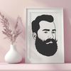 Male Figure Vector Graphic Vector illustration of a male figure with a beard.