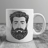 A digital illustration of a male figure with a beard, suitable for vector art and cutting machine designs.