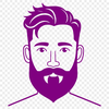 Bearded Man Cartoon Character A vector illustration of a male figure with facial hair.