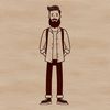 A single male figure with facial hair, suitable for vector design and cutting machine stencils.