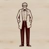 A male figure in a simple, vector design.