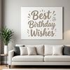 Vector illustration of a birthday message in bold font.