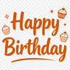 A stylized vector graphic displaying the phrase 'Happy Birthday' in a celebratory font.