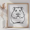 Vector Cute Animal SVG Icon A small, cute cartoon hamster illustration in vector format.