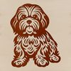 Seated Dog Vector Graphic Design Close-up illustration of a seated Havanese dog breed, suitable for vector graphics and digital design.