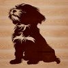 Adorable Small White Dog Sitting Illustration A small breed dog with long fur, typically white or cream-colored, sitting in a relaxed pose.