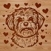 Sweet Havanese Portrait with Love Hearts A stylized illustration of a Havanese breed featuring love hearts around the animal's face.