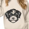 Small Long-Fur Dog Silhouette Vector A small breed dog with long fur, typical of the Havanese breed.