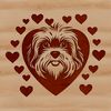 Sweet Havanese Pup Clip Art A cartoon illustration of a small dog with love hearts surrounding its head.