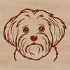 Havanese Pup Silhouette Vector A small breed dog with a fluffy coat and sweet expression, suitable for digital art and crafting projects.