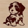 Free Downloadable Havanese Clip Art Image A small, fluffy dog breed sitting on a surface.