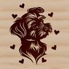 Beautiful Havanese Illustration with Love Theme A detailed illustration of a Havanese dog's head with love hearts incorporated into its design.