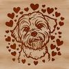 Havanese Dog with Heartfelt Love A illustration of a happy Havanese dog with hearts surrounding its head.