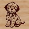 Havanese Dog Illustration in Ornate Pose A Havanese dog sitting in a ornate pose, illustrated in vector format.