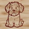 Free Havanese Clip Art Design A detailed SVG design of a havanese dog sitting, suitable for various uses such as graphic design or digital art projects.