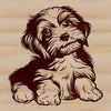 Cute Havanese Dog Breed SVG Vector Illustration A sitting Havaneses dog breed depicted in a simple vector illustration.
