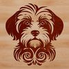 Curly Faced Small Dog Silhouette A small breed dog with curly fur, resembling the Havanese breed.