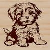 Free SVG Breed Clip Art - Curly Coat Cuteness A playful small breed dog with a curly coat, sitting on its haunches.
