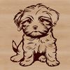 Free SVG Clip Art of Happy Havanese A small, fluffy Havanese dog sitting on its hind legs.