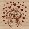 Havanese Dog Breed SVG Clip Art A Havanese dog breed with heart symbols on its head.