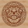 Havanese Dog Portrait with Love Hearts A digital illustration of a Havanese dog's head, surrounded by heart symbols, suitable for pet owners and animal enthusiasts.